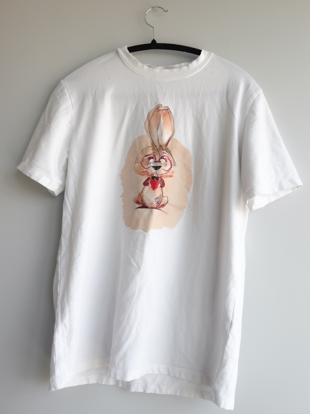 Zara White Graphic Tee with Bunny Picture